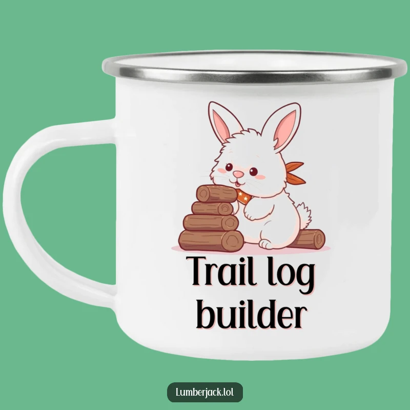 Funny Rabbit Log Stacker Camping Mug - Adventure-Ready Woodland Humor Gift