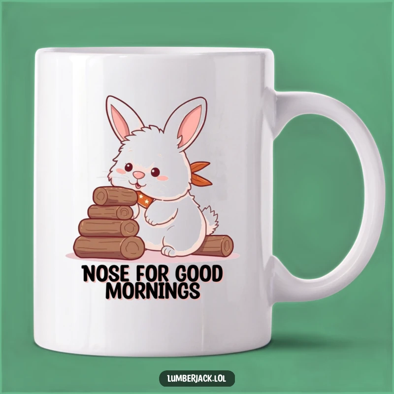 Funny Rabbit Log Stacker Mug - Hilarious Woodland Creature Gift Idea